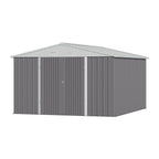 10 ft Wide Metal Garden Storage Shed with Apex Roof