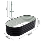 42CM Height Anthracite Galvanized Steel Oval  Raised Garden Bed