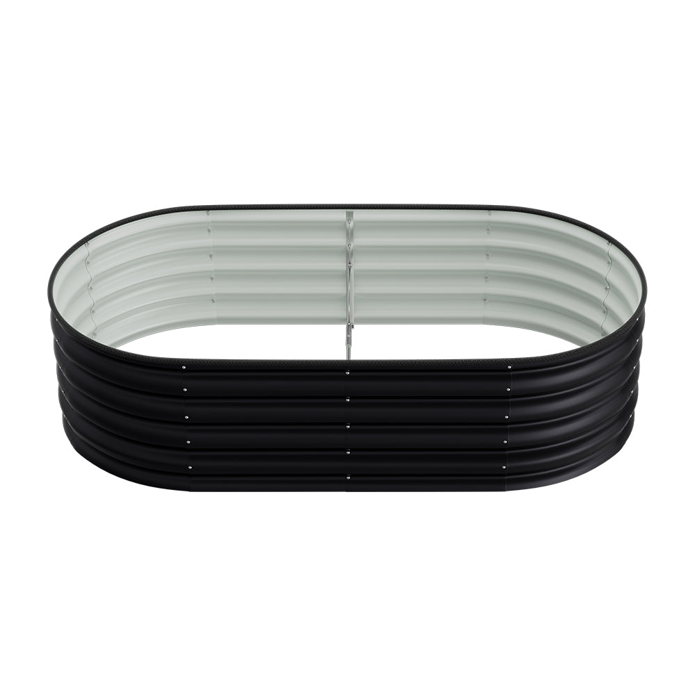 42CM Height Anthracite Galvanized Steel Oval  Raised Garden Bed
