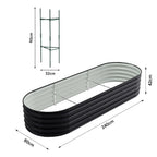 42CM Height Anthracite Galvanized Steel Oval  Raised Garden Bed