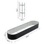 42CM Height Anthracite Galvanized Steel Oval  Raised Garden Bed