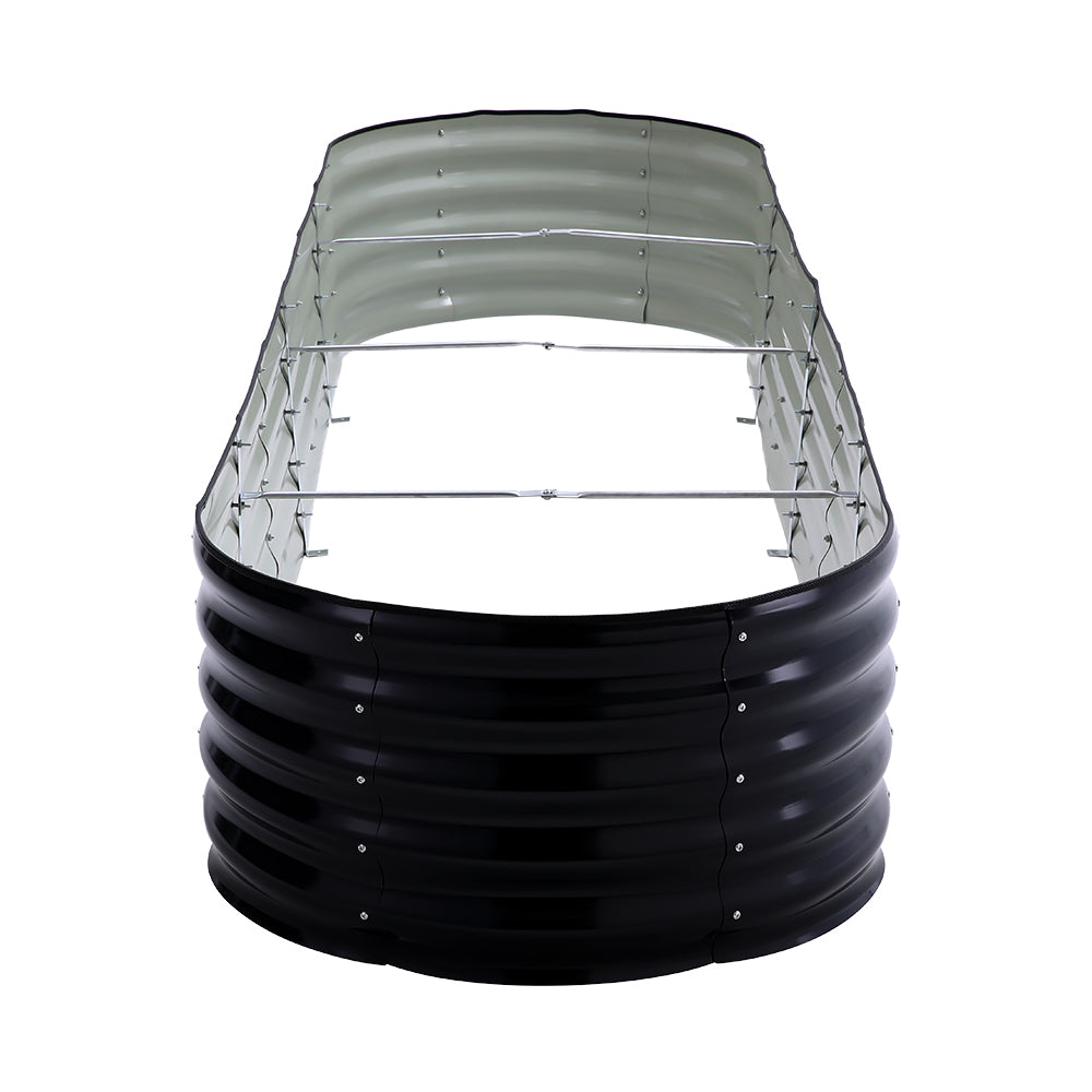 42CM Height Anthracite Galvanized Steel Oval  Raised Garden Bed