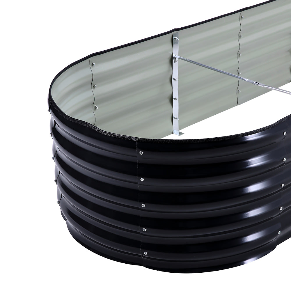 42CM Height Anthracite Galvanized Steel Oval  Raised Garden Bed