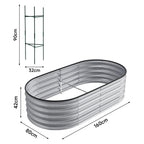 42CM Height Silver Galvanized Steel Oval Raised Garden Bed