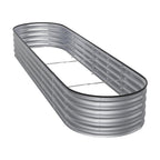 42CM Height Silver Galvanized Steel Oval Raised Garden Bed