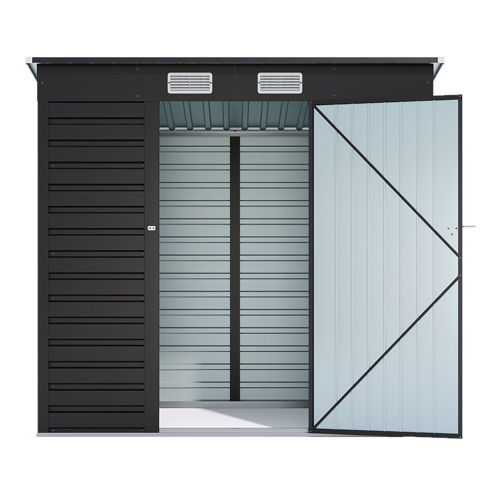6 x 4 ft Metal Garden Storage Shed with Pent Roof & Lockable Door