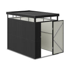 162cm Wide Metal Garden Storage Shed with Flat Roof & Lockable Door