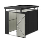 162cm Wide Metal Garden Storage Shed with Flat Roof & Lockable Door