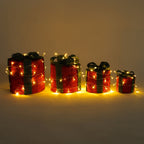 4Pcs Christmas Gift Box Decorations with LED String Lights