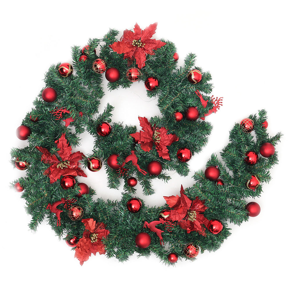 2.7m LED Light String Berry Ball Flower Garland Christmas Decor