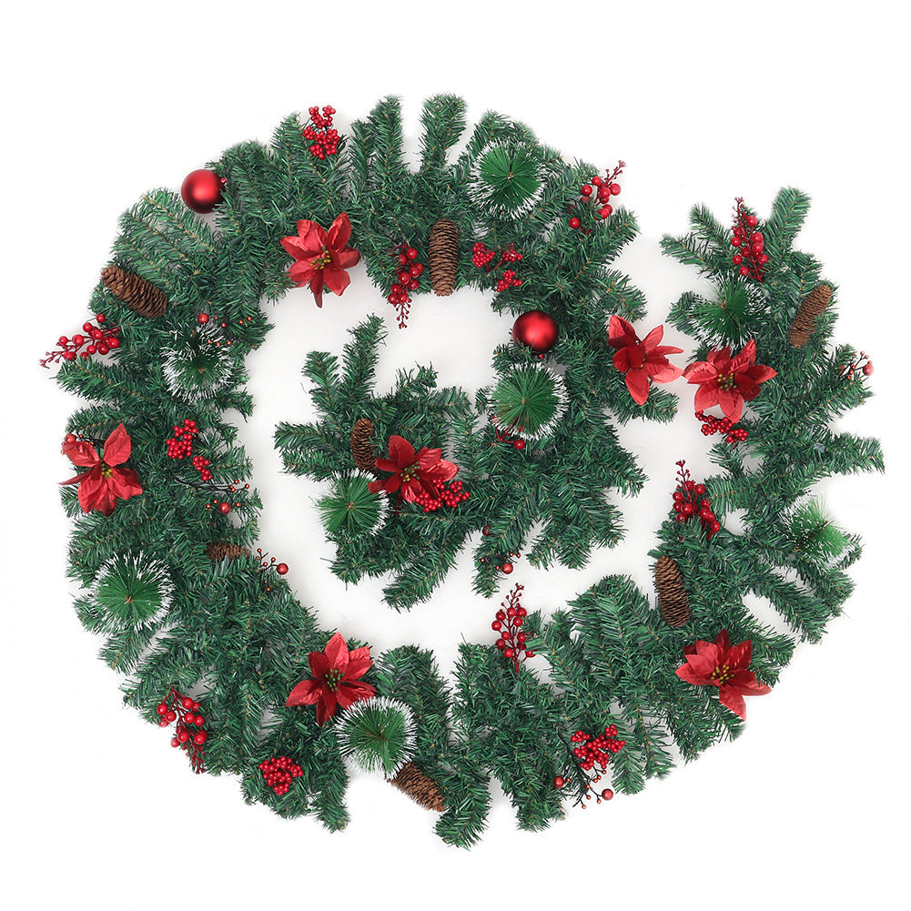 2.7m LED Light String Berry Ball Flower Garland Christmas Decor
