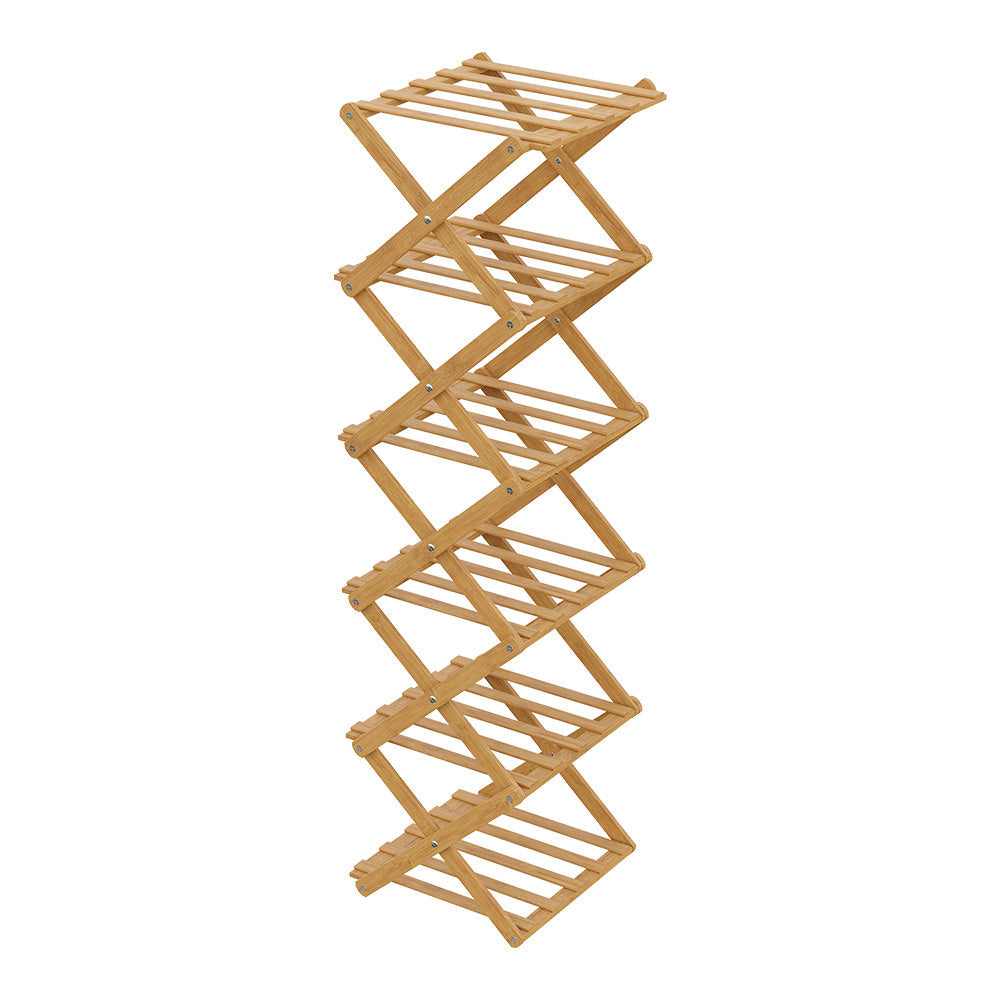 6-Tier Bamboo Folding Shoe Rack
