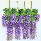 12pcs Artificial Purple Wisteria Hanging Vines