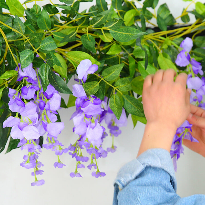 2pcs Lifelike Hanging Wisteria Flowers Garland