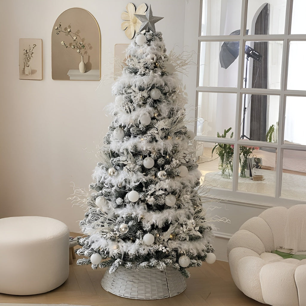 2M White Feather Boa for Party, Wedding, Christmas Tree Decoration