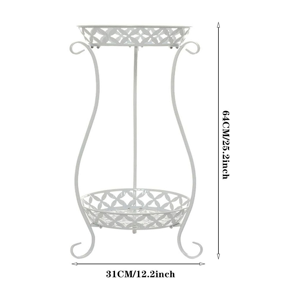 2 Tier Tall Vintage Metal Plant Stand