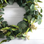 55CM Artificial Topiary Wreath Eucalyptus Leaf Door Hanging