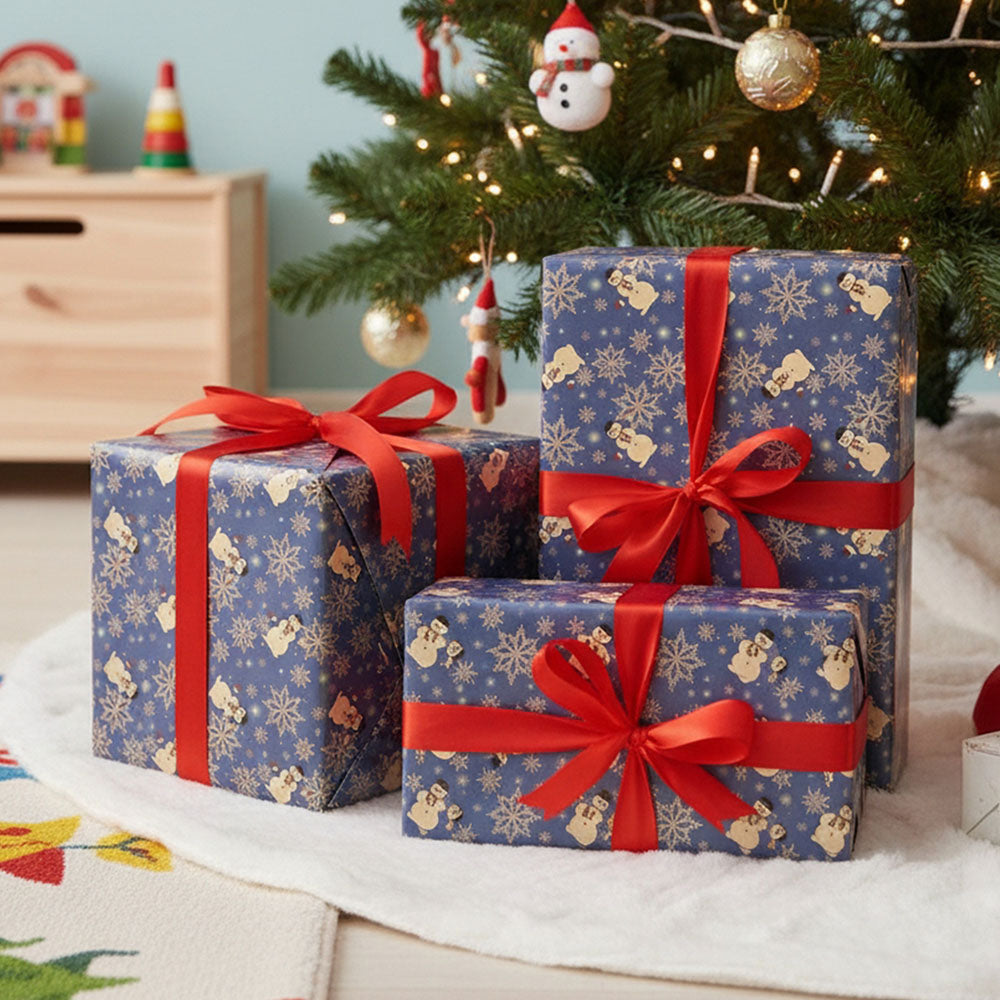 Set of 10 Christmas rustic kraft wrapping paper sheets by Garden Sanctuary, featuring festive holiday designs.