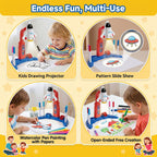 32 Patterns Rocket-Themed Desktop Drawing Projector Kit for Kids