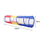 Colorful 6-foot pop-up play tunnel for kids by Garden Sanctuary, perfect for crawling and active fun in vibrant multicolored design.