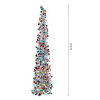 Colorful 150cm Garden Sanctuary Christmas tinsel tree with vibrant multi-colored branches for festive holiday decoration.