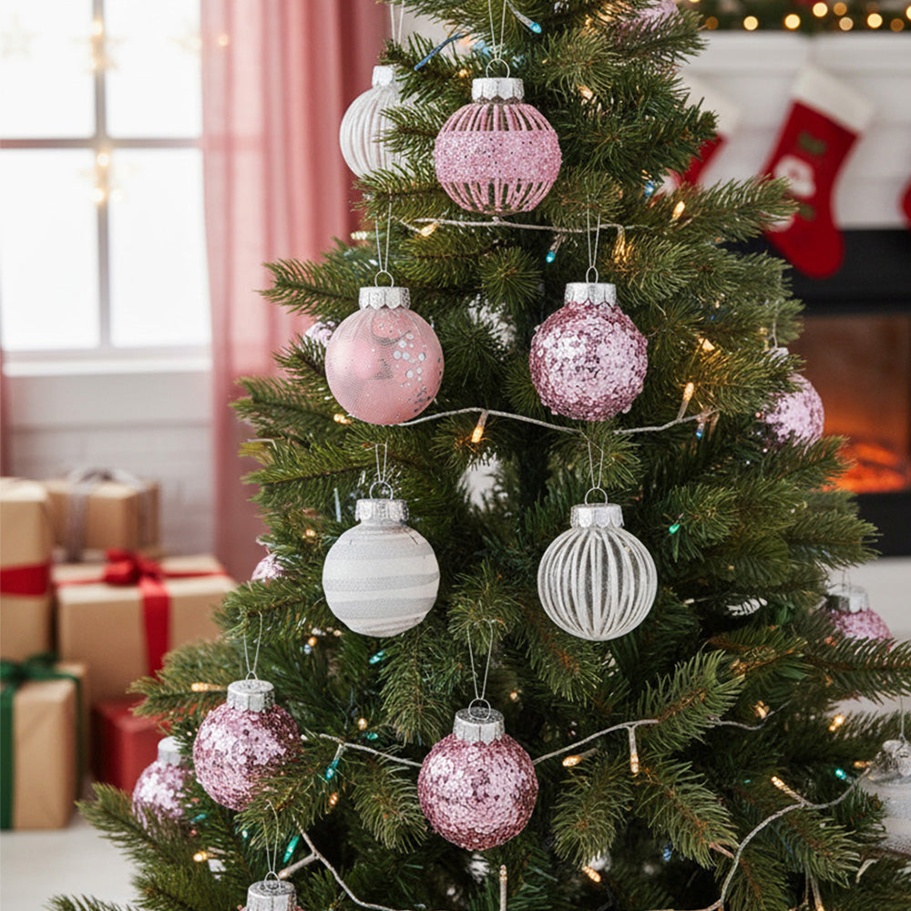 25Pcs Christmas Ball Ornament Set