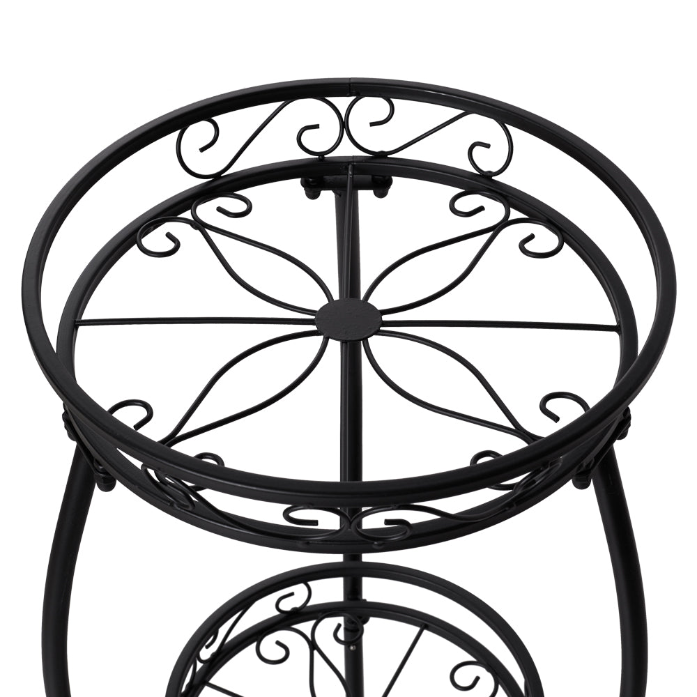 3-Tier Black Iron Plant Stand