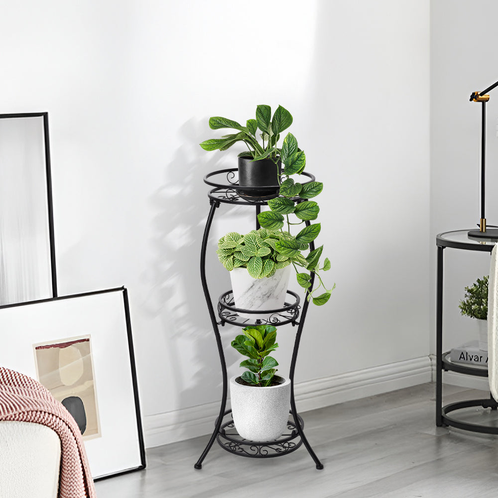 3-Tier Black Iron Plant Stand