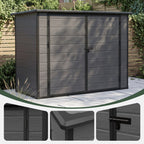 7 x 4 ft Outdoor Plastic Bike Storage Shed with Pent Roof & Double Doors