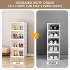 4-Tier Foldable Storage Cabinet Shoes Organizer with Doors