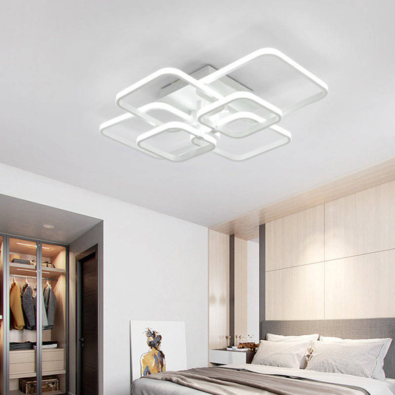 4/6 Heads Contemporary LED Energy-efficient Light-adjusted Semi Flush Ceiling Light