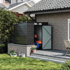 6 x 4 ft Metal Garden Storage Shed with Pent Roof & Lockable Door