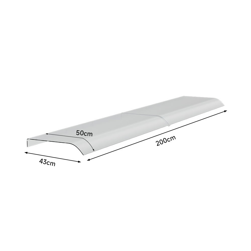 43cm W Frosted Window Door Awning