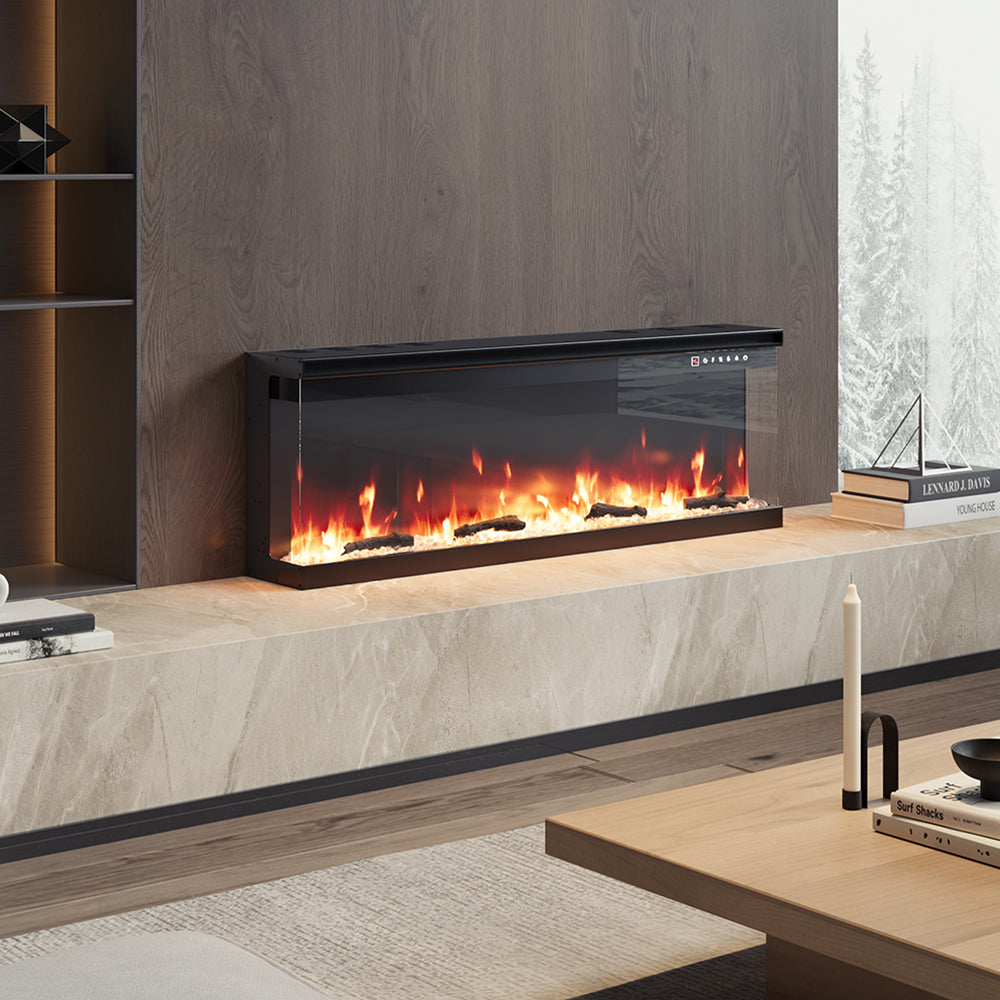 50inch Recessed and Freestanding Electric Fireplace with Remote Control