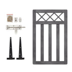 2.5 x 4 ft Outdoor Cross Top Wooden Garden Gate Pedestrian Fence Yard Door
