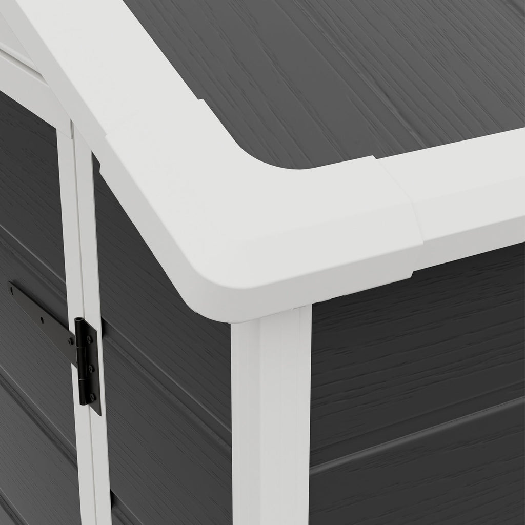 6 x 8 ft Plastic Garden Storage Shed with Apex Roof & Lockable Double Doors