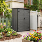 4 x 5 ft Plastic Garden Storage Shed with Pent Roof & Lockable Door