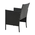 3-Piece PE Rattan Wicker Garden Furniture Bistro Set