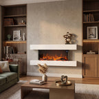 52 Inch Iron Frame Electric Fireplace Suite with WiFi App and Remote Control