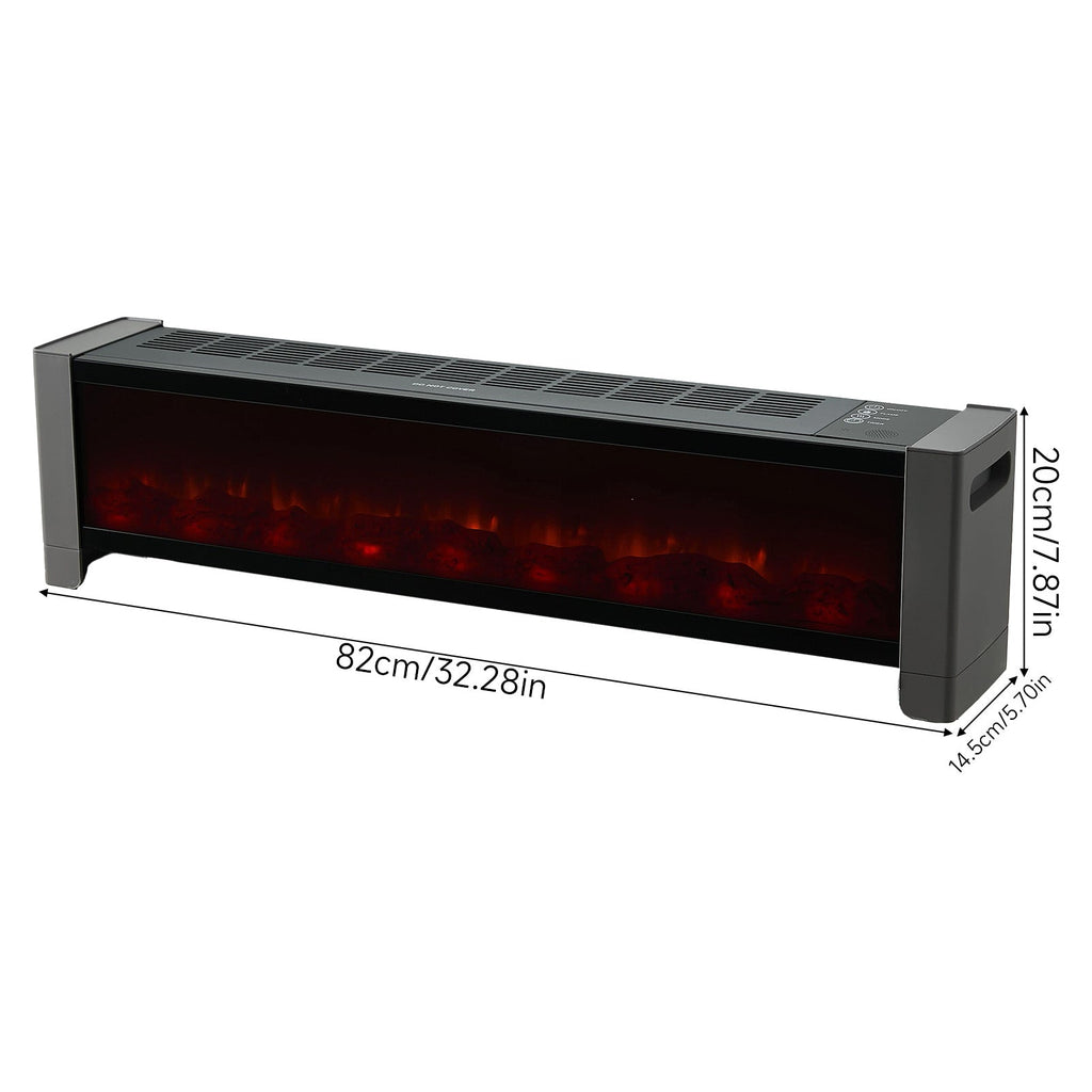 1000W/2000W Convection Baseboard Heater with Flame Effect & Timer