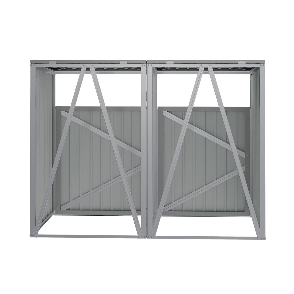 5x4 FT Metal Double Bin Storage Shed