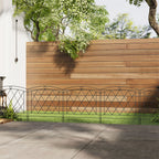 5 Pack Black Metal Garden Border Fence Panels