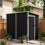 4 x 8 ft Plastic Garden Storage Shed with Pent Roof & Single Door