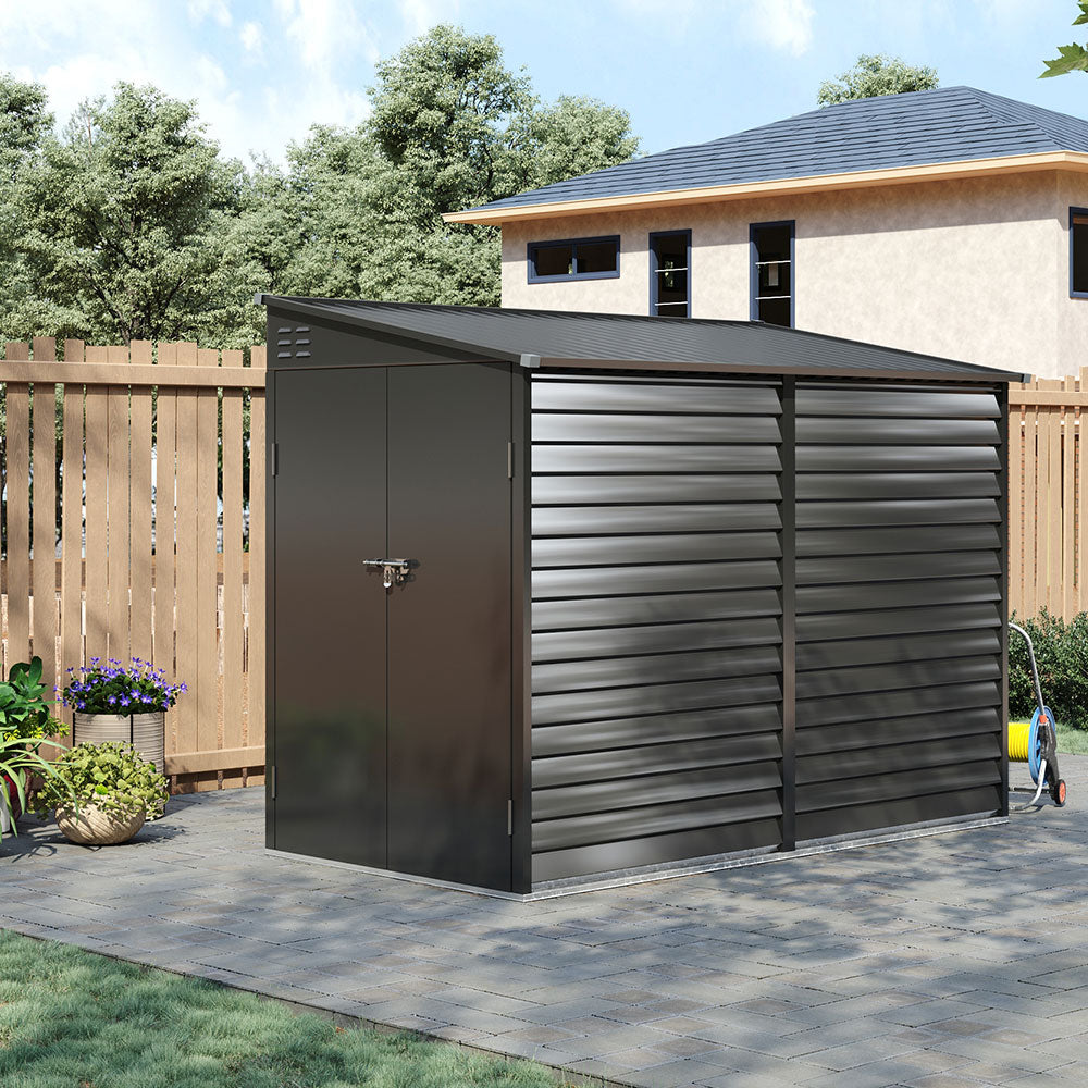 4.6x9 ft Wide Outdoor Lockable Steel Storage Shed