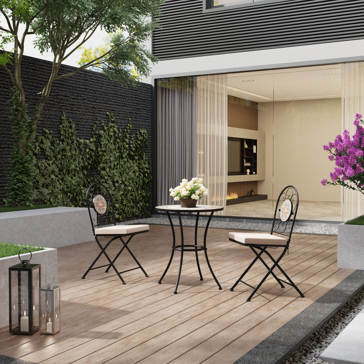 3-Piece Mosaic Garden Dining Set