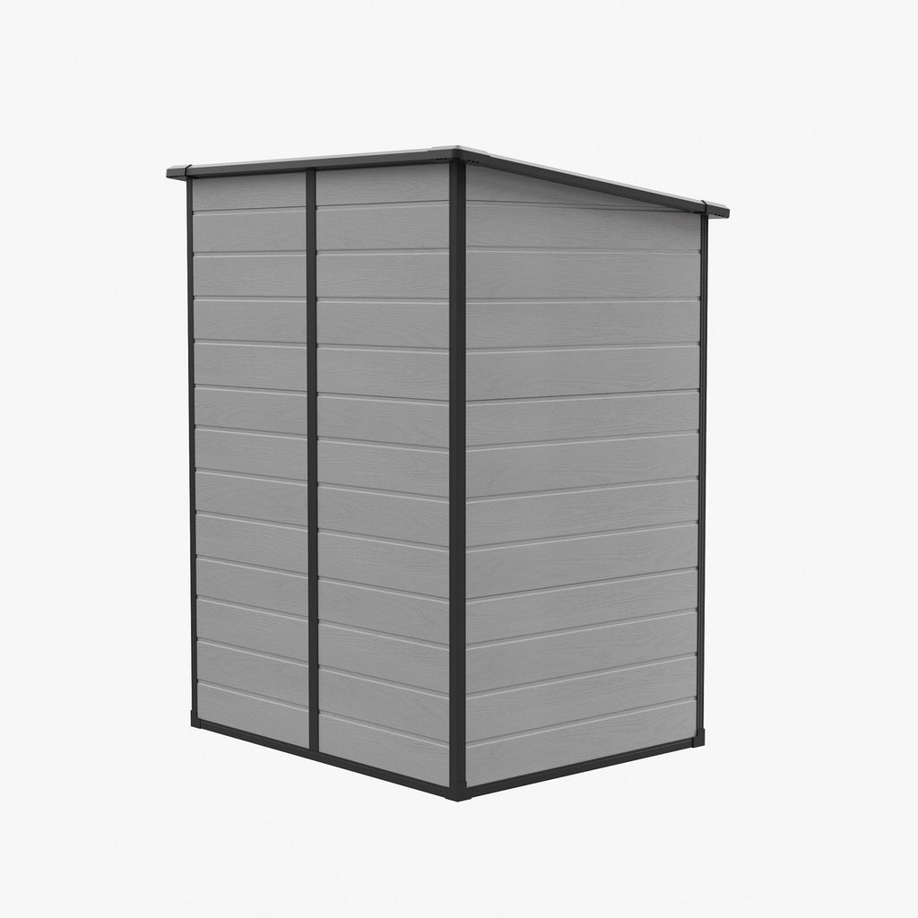4 x 5 ft Plastic Garden Storage Shed with Pent Roof & Lockable Door