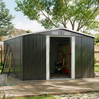 10 x 12 ft Metal Garden Storage Shed with Apex Roof