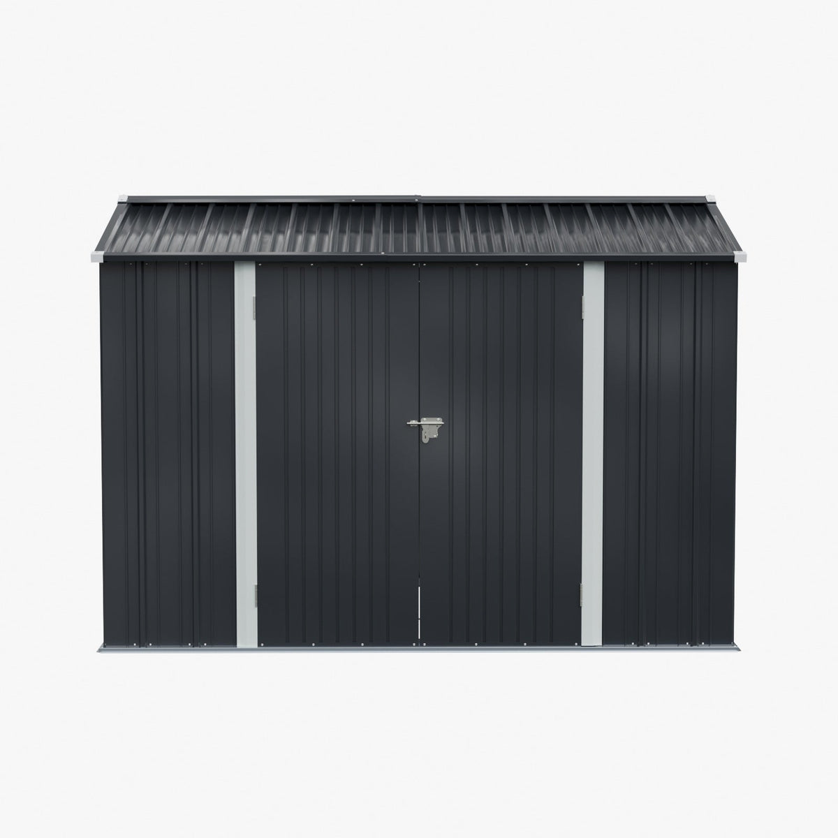 10 x 7 ft Metal Garden Storage Shed with Apex Roof & Double Doors
