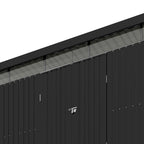 13 x 10 ft Metal Garden Storage Shed with Flat Roof & Padlockable Double Doors