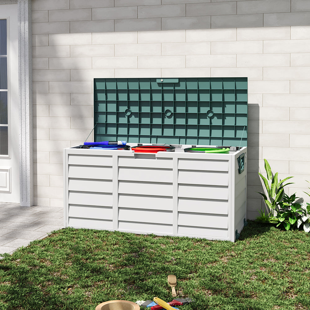 290L Outdoor Storage Deck Box with Wheels